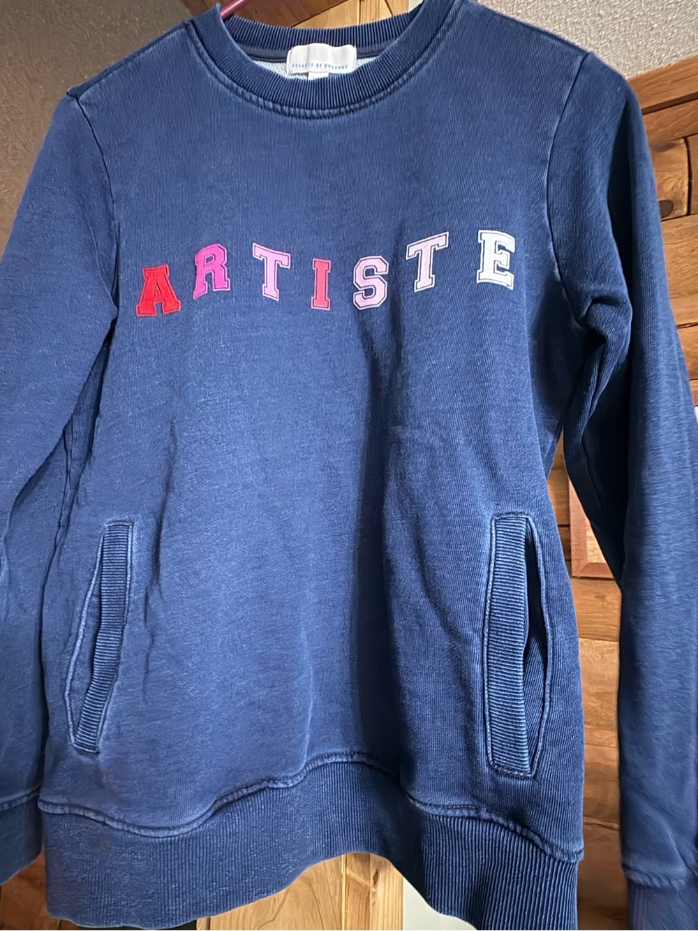 Navy 'ARTISTE' Appliqué Sweatshirt